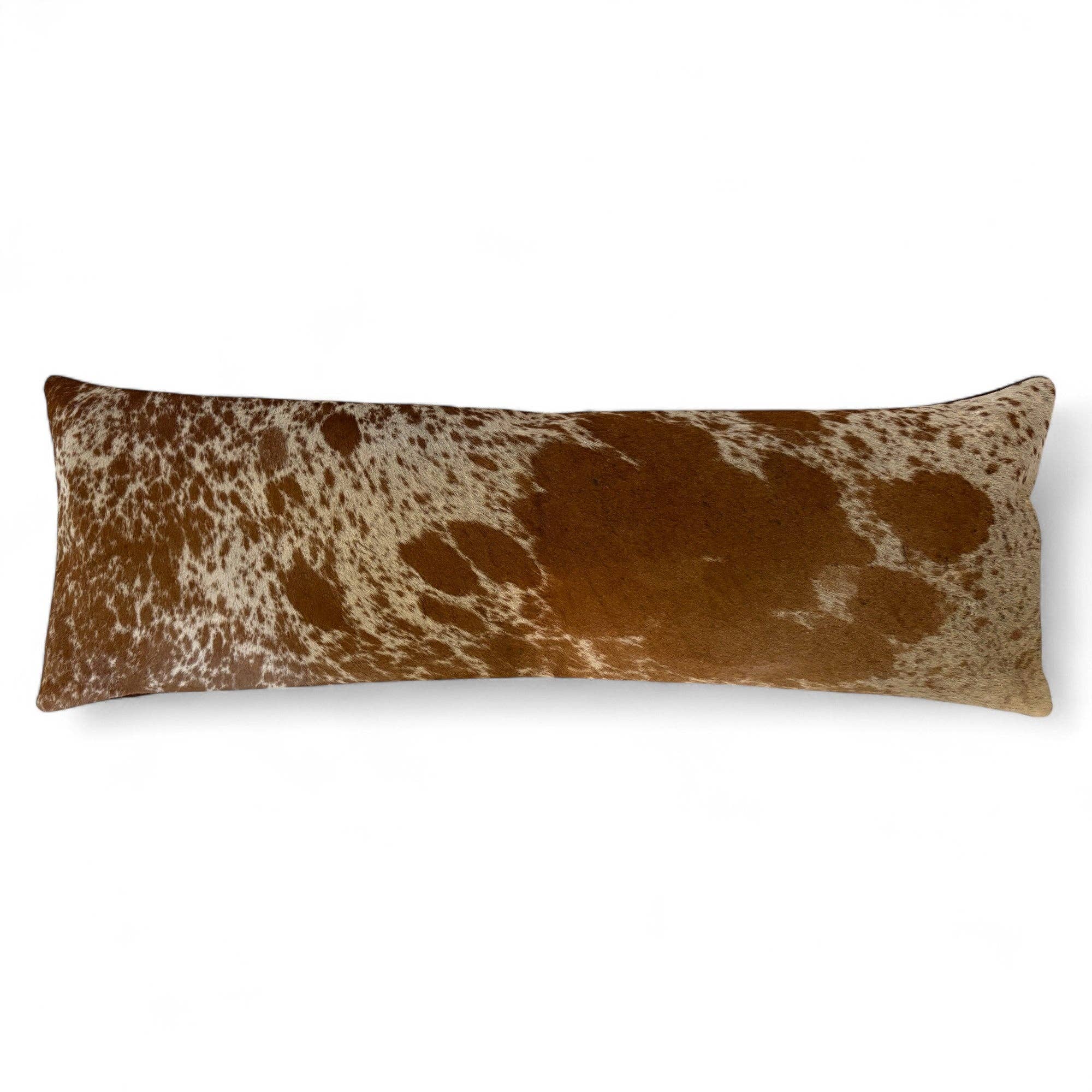 Ranch Junkie - Wholesale Throw Pillow Cover - 12x36 Genuine Cowhide Pillow Covers Lumbar Caramel Brown Double Sided Highlands Cowhide Pillow13