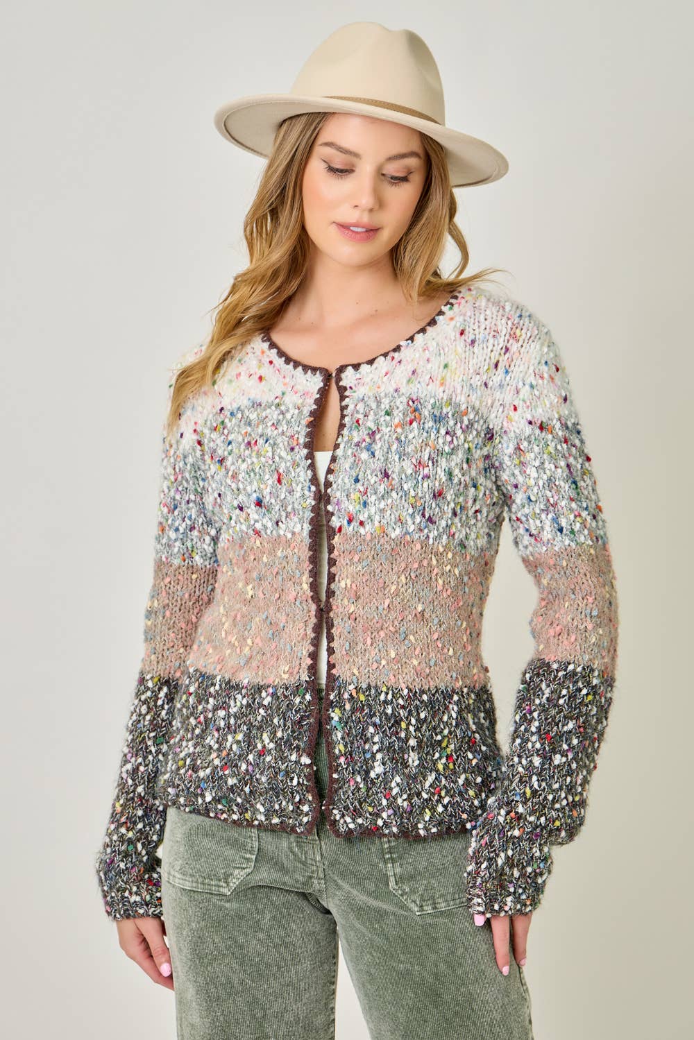 Mystree - Wholesale Cardigan - Women's - 61203 Melange Color Blocked Cardigan 9