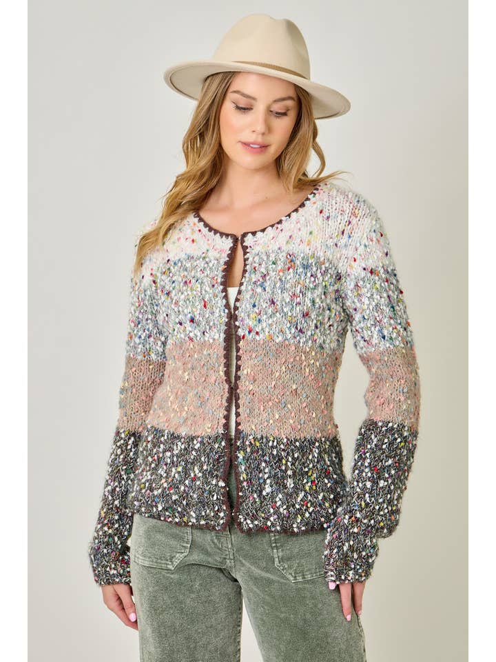 Mystree - Wholesale Cardigan - Women's - 61203 Melange Color Blocked Cardigan 9