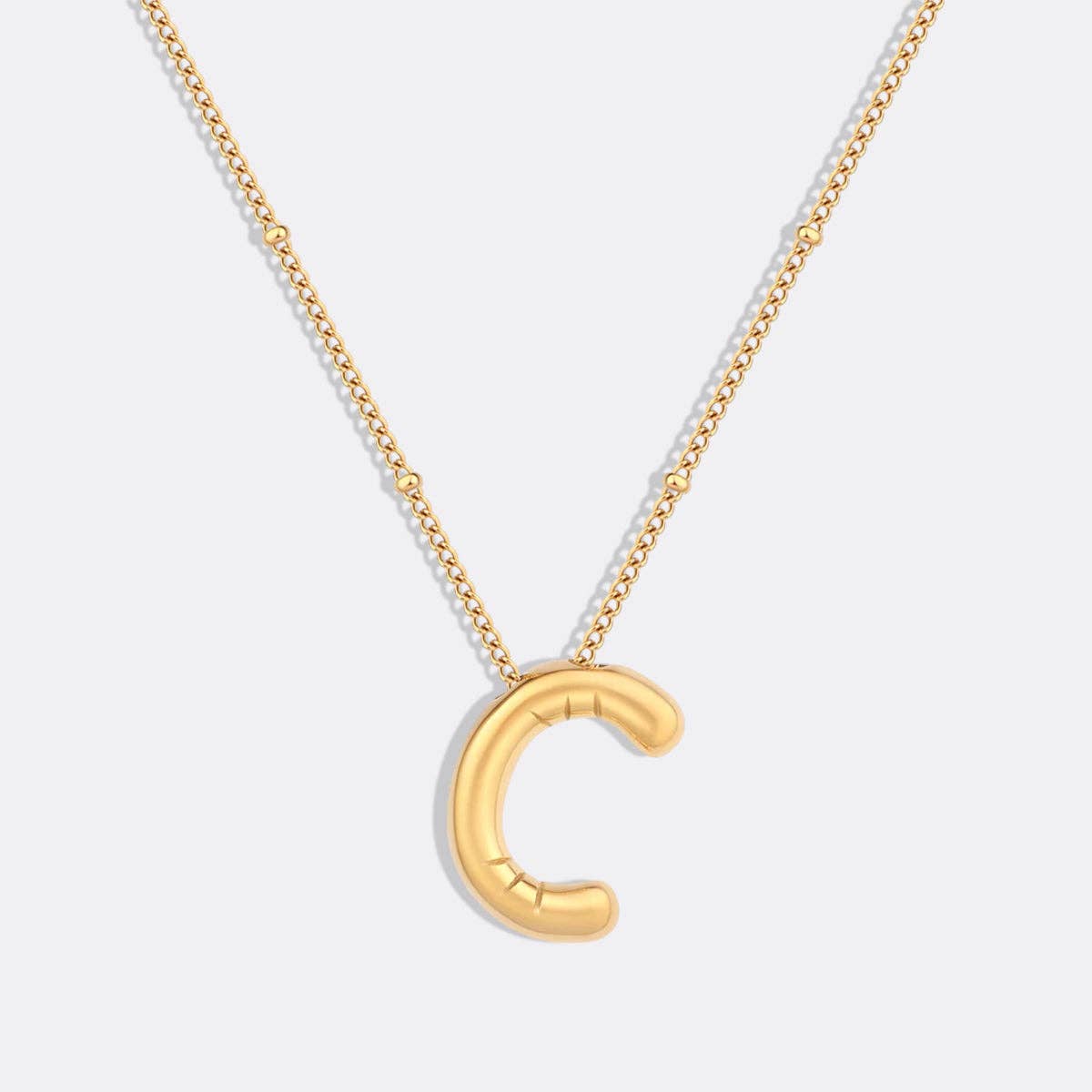 Mint & Lily - Wholesale Pendant/Charm Necklace - Balloon Initial Necklace with Satellite Chain2