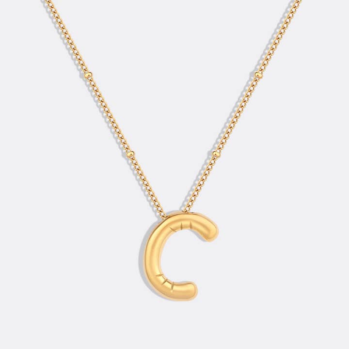 Mint & Lily - Wholesale Pendant/Charm Necklace - Balloon Initial Necklace with Satellite Chain2