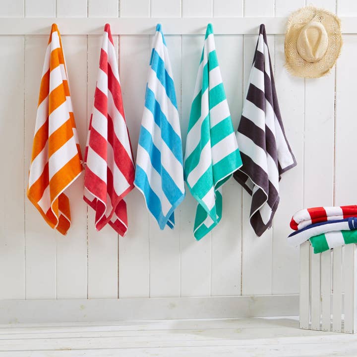 BH Collective - Wholesale Beach Towel - Cotton Velour Cabana Stripe Beach Towel - Novia Collection