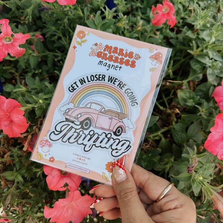 Get In Going Thrifting Magnet for wholesale by amarieacreates