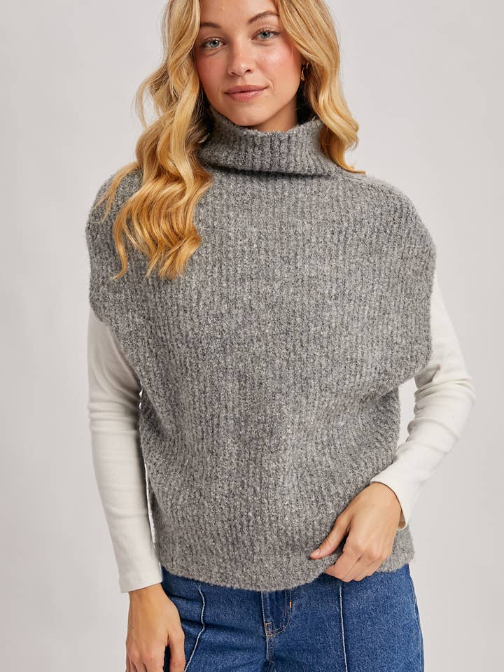 Bluivy - Wholesale Sweater Vest - Women's - TURTLENECK KNIT SWEATER VEST1