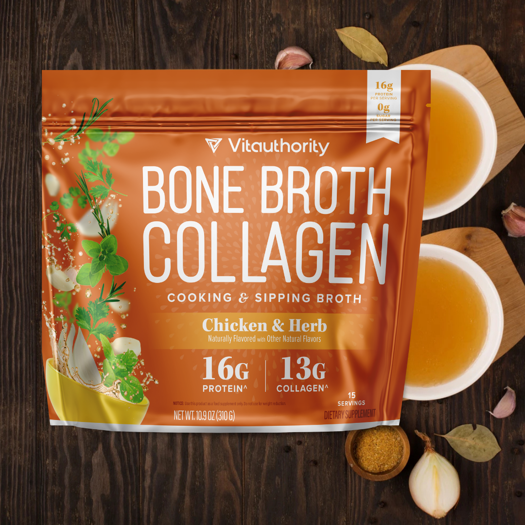 Vitauthority - Wholesale Protein/Superfood Powder - High-Protein Bone Broth Collagen Powder: Chicken & Herb3