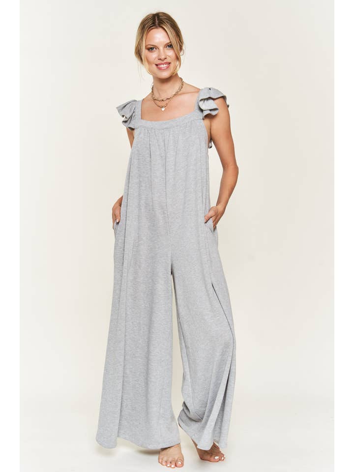 JADE BY JANE - Wholesale Jumpsuit - Women's - Ruffle Knit Maxi Jumpsuit KRJ8050-123