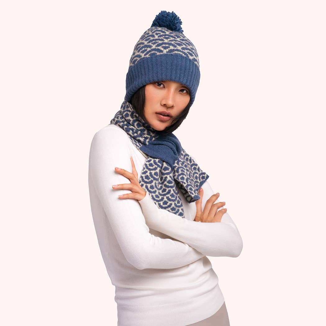 Powder Design inc - US - Wholesale Beanie - Women's - *Pre-Order AW26* Agatha Pompom Hat in Denim Mix2