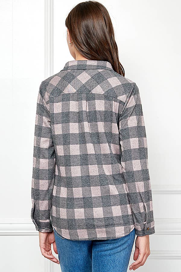 Veracci - Wholesale Button Down Shirt - Women's - Stretch button Up Women Plaid Sweater Shirt41