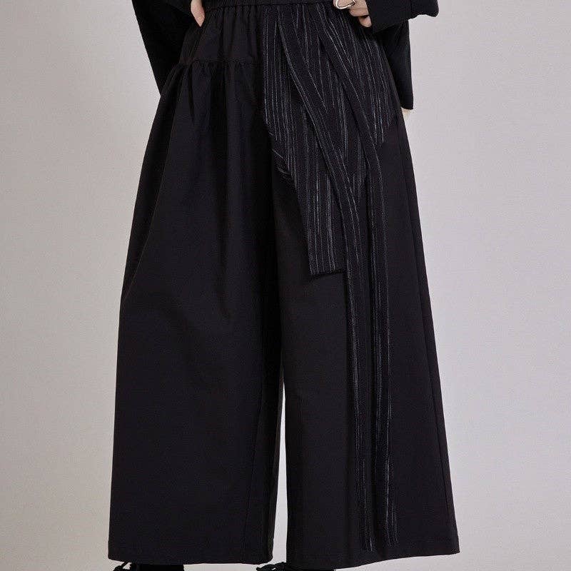 Mirazshoes WholeSale – wholesale Byxor - Dam – Slankande elastisk midja vida byxor med hög midja0