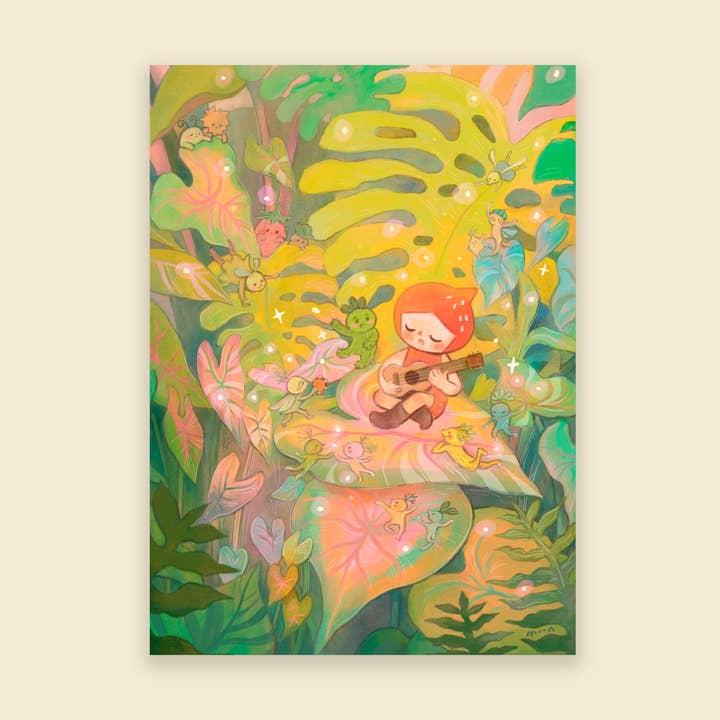4x6" Tropical Corner - Shimmer Mini Print for wholesale by MoonQi.Art LLC