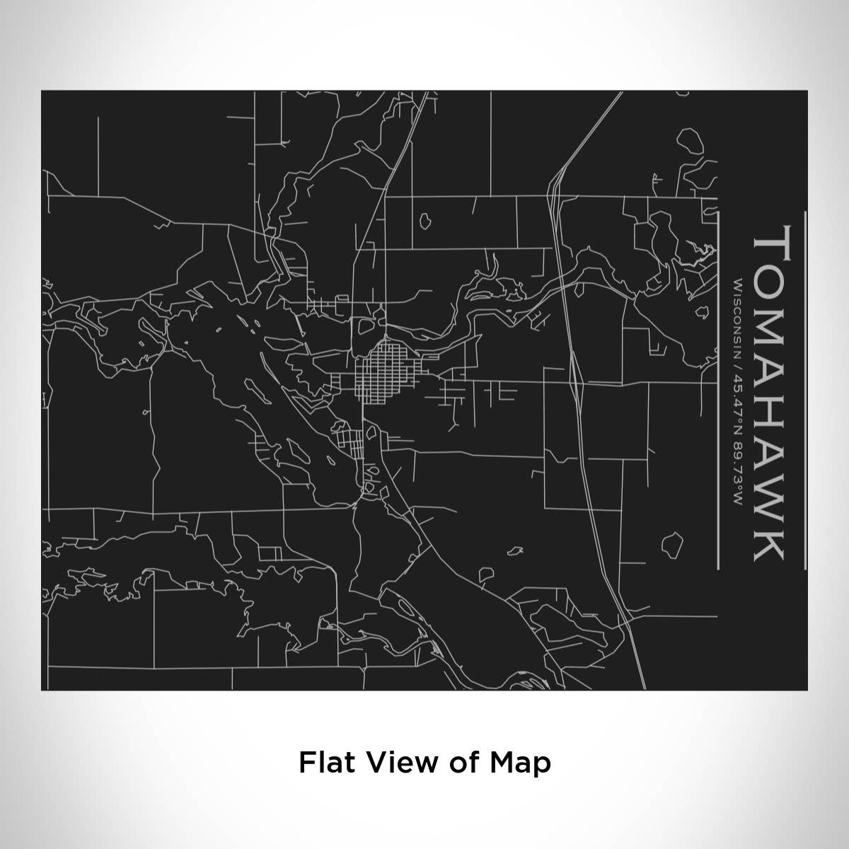 JACE.design - Wholesale Water Bottle - Tomahawk WI Map Bottle with Bamboo Top in Matte Black1