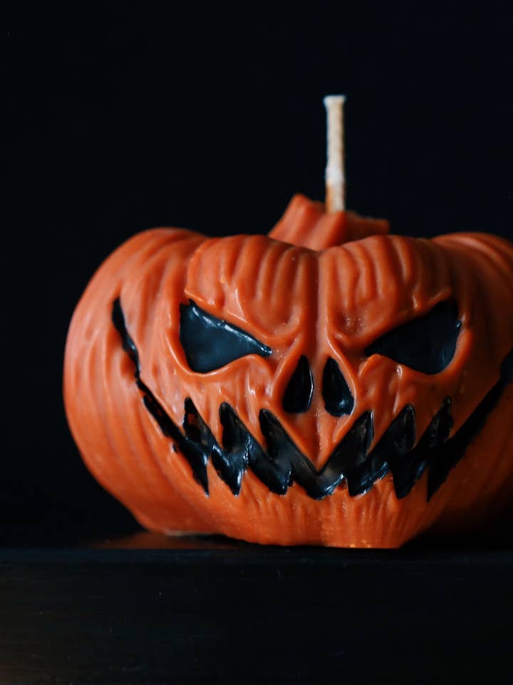 Pumpkin Jack Candle for wholesale by Mayhem Made Ltd