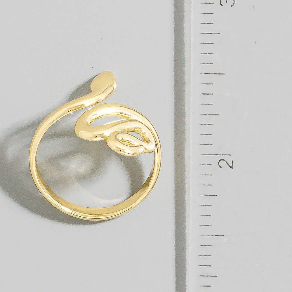 The Looks by Fame Accessories - Wholesale Band/Stacked Ring - Gold Dipped Swirled Snake Open Band Ring2