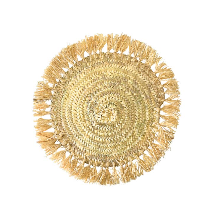 Set van 4 Marokkaanse Ronde Placemat, palm voor wholesale door ZocoChic