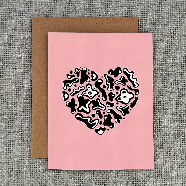 Abstract Heart Notecard - Pink for wholesale by Dandymark