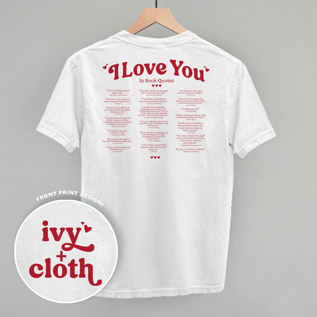 Ivy + Cloth - Wholesale Graphic Sweatshirt - Women's - I Love You Book Quotes Back Print1
