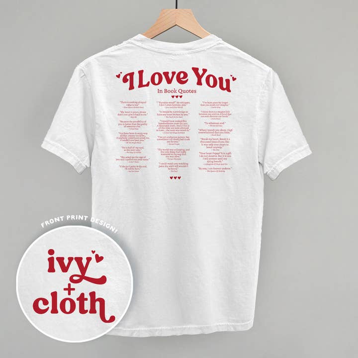 Ivy + Cloth - Wholesale Graphic Sweatshirt - Women's - I Love You Book Quotes Back Print1