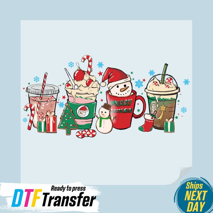 Christmas Cups DTF Transfer for wholesale by DTF Office