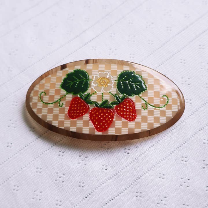Strawberry Fields Ponytail Barrette for wholesale by Hey Ricochet