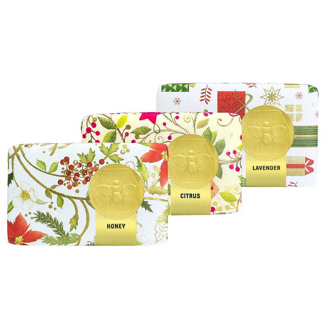 Honey House Naturals - Wholesale Bar Soap - Holiday Paper Wrapped Soap - 3.5oz Individual10