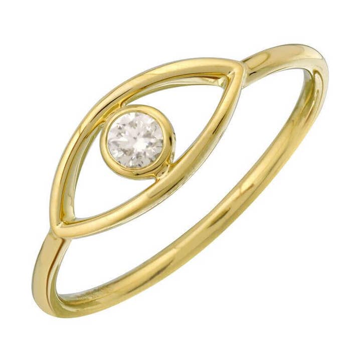 14K guld ædelstensfatning onde øje ring for engroshandel hos Izakov Fine Jewelry