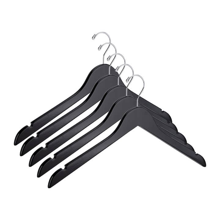 Store Supply Warehouse - Wholesale Clothes Hangers - 17" Black Wood Dress Hangers - Case of 503