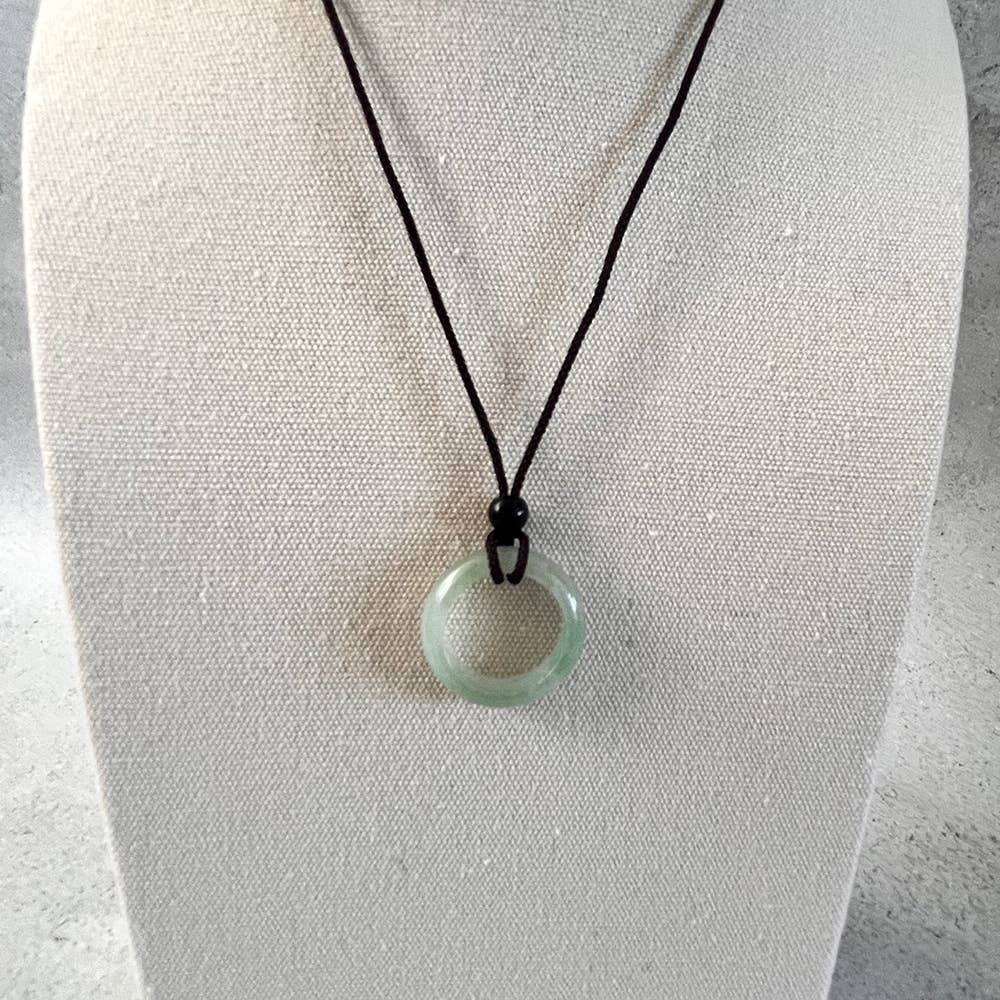 VIE - Wholesale Pendant/Charm Necklace - Circular Crystal Pendant with Black Cord, 3cm2