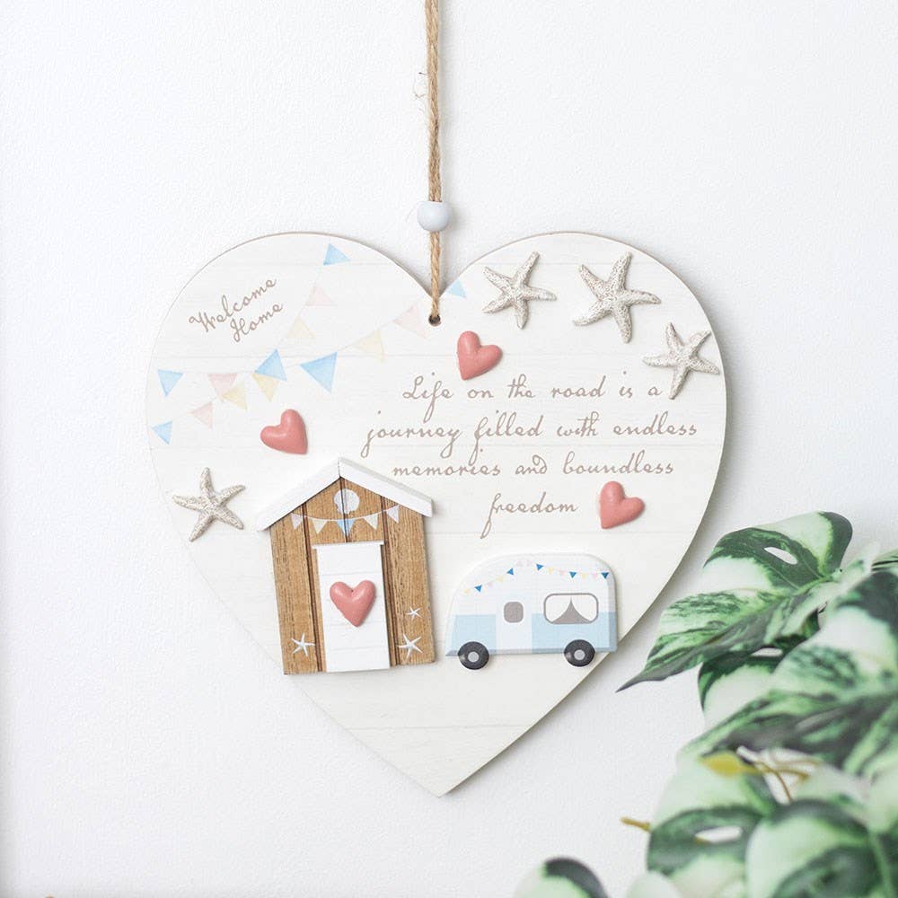 WONDER IMPORTS AUSTRALIA - Wholesale Ornament - Life on the Road Shell Caravan Hanging Heart0