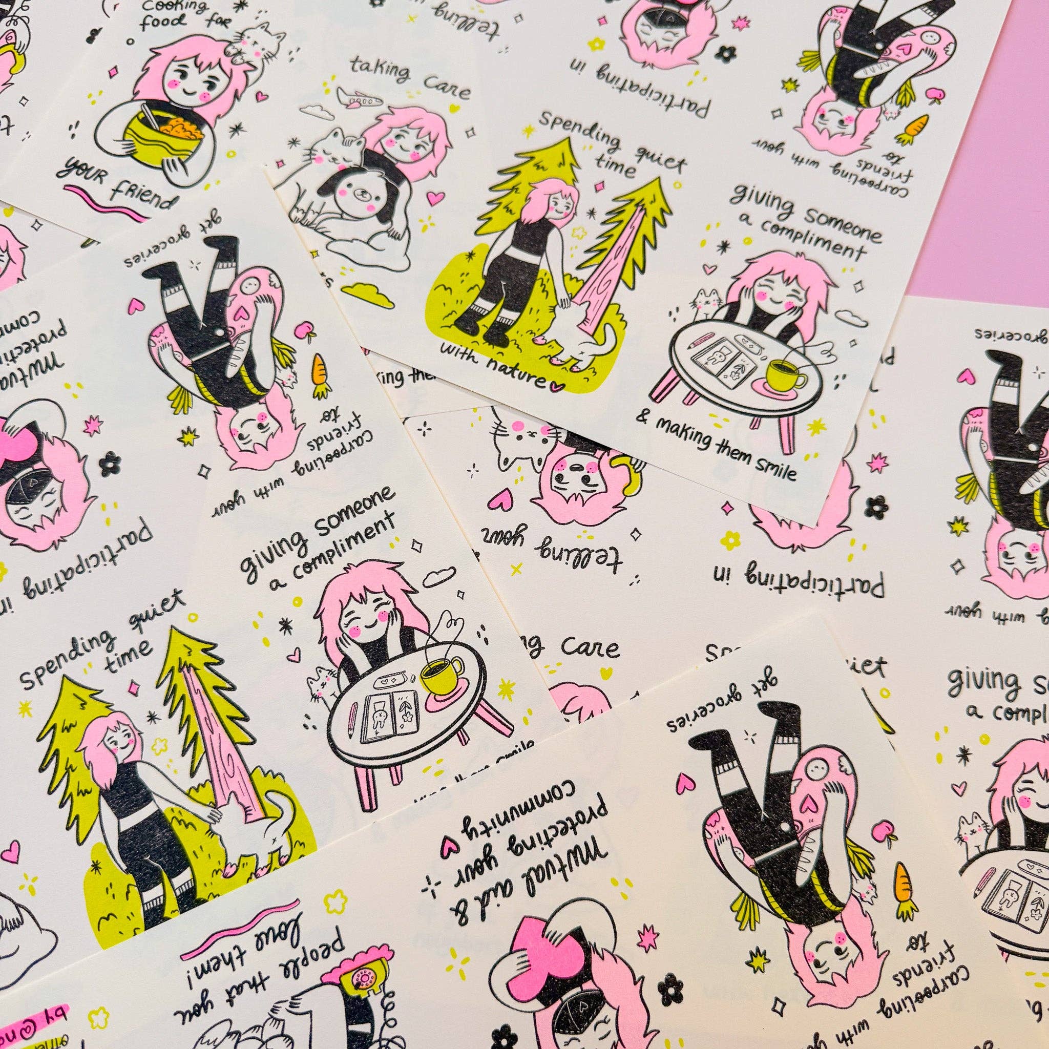 Illustrated By Natalia - Vente Magazine - Petits gestes de gentillesse  ♡ Fanzine Riso1