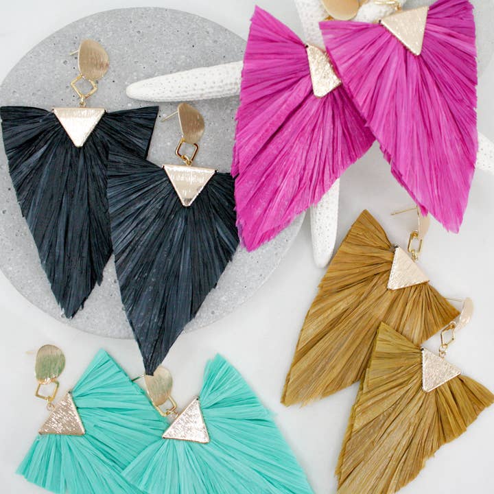 Palm Leaf LaLa Earrings (7 Colors) for wholesale by bungalowBlonde Jewelry