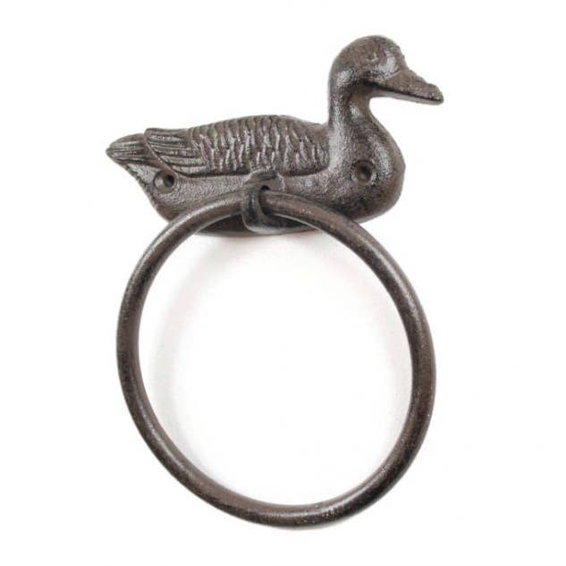 Støbejern Dekorative Gråand Duck Håndklæde Holder 6.5" for engroshandel hos Hampton Ironworks