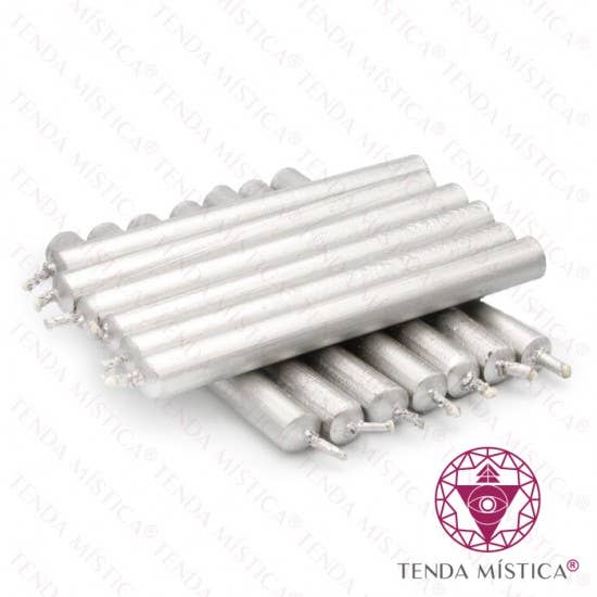 Tenda Mística – Engroshandel Stearinlys/lysestage – 1 kg sølvfarvede stearinlys0