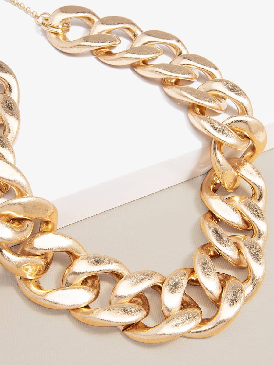 ZENZII Jewelry - Wholesale Link & Chain Necklace - Burnished Curb Chain Collar Necklace5