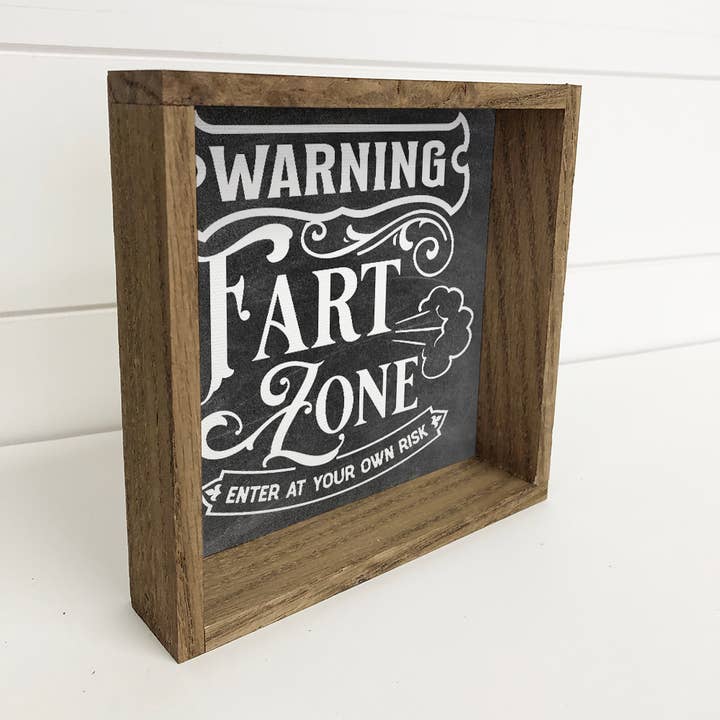 Hangout Home - Wholesale Bathroom Sign - Warning Fart Zone - Funny Word Art Sign - Bathroom Wall Art
