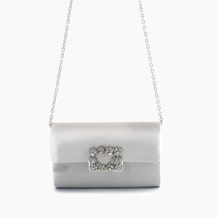 Like Dreams - Wholesale Clutch Bag - Women's - Clara Satin Rhinestone Gem Evening Crossbody