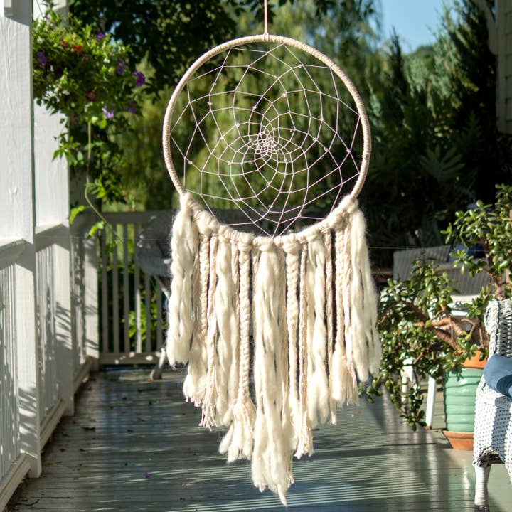 dZi Handmade - Wholesale Dream Catcher - Large White Sun Wall Decor