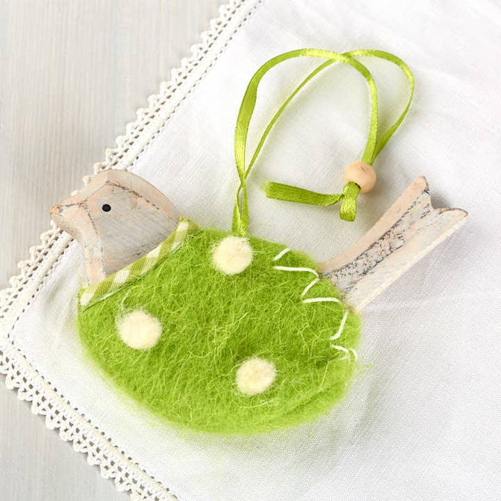 5" Rustik Chunky Fågel med Filttägg Tröja Vårprydnad för wholesale av Factory Direct Craft