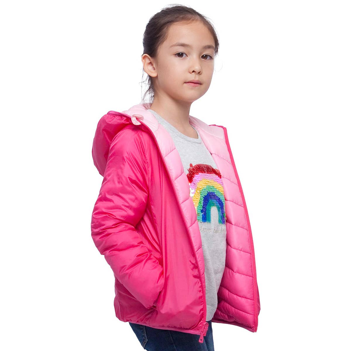 Rokka & Rolla - Wholesale Puffer Jacket - Kids - Girls' Reversible Light Puffer Jacket Coat12