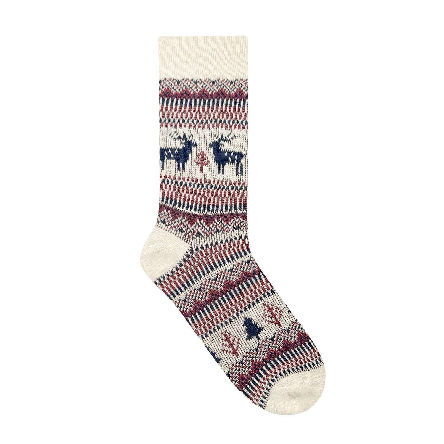 7DAYSSOCKS - Vente Chaussettes – homme - Chaussettes Crew Deer en jacquard pour hommes0