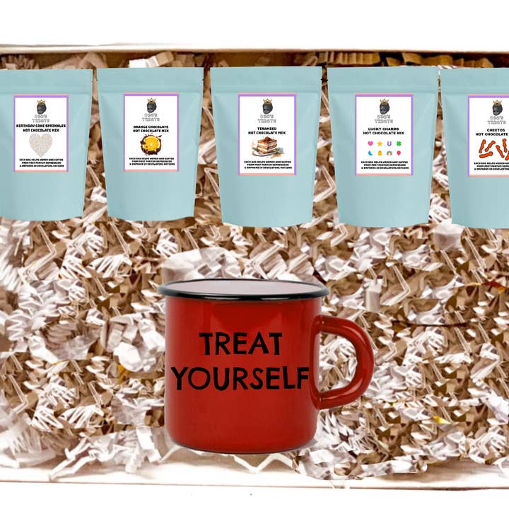 Kit di cura personale - Tazza positiva e 5 miscele di bevande al cioccolato - Trattamento per la vendita all'ingrosso da parte di Maqoba