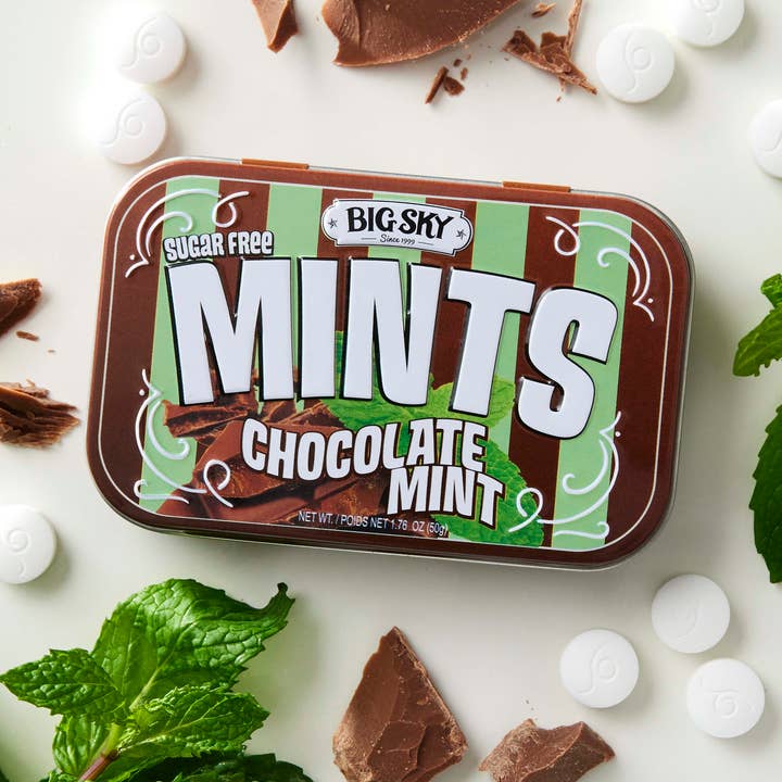 Big Sky Brands Inc. - Vendita all'ingrosso Mentine - Big Sky Mints - Menta al cioccolato - 144 ct0