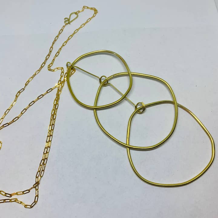 Colar de círculo de latão por atacado de Studio Forged -Hope Biba Jewelry