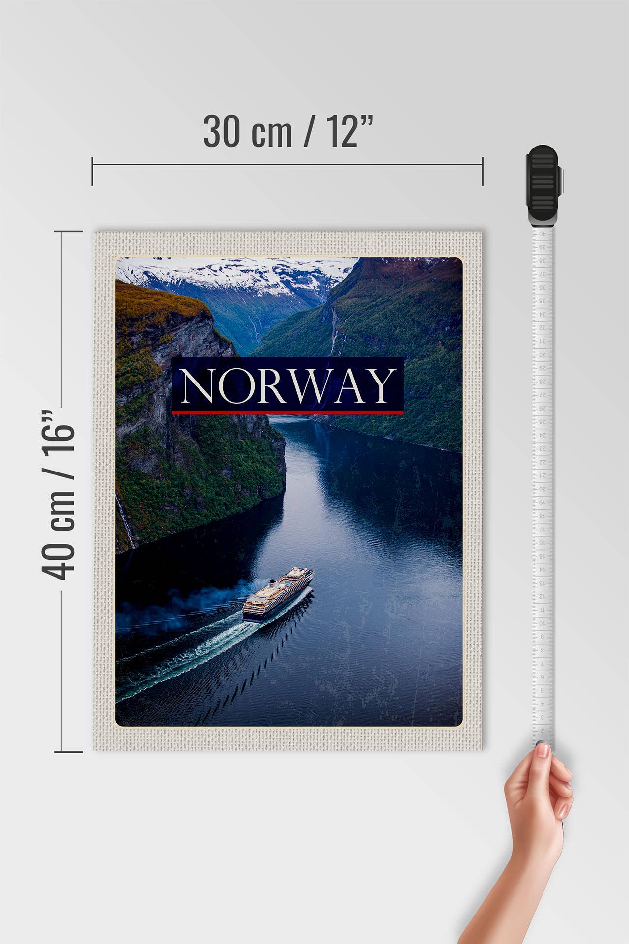 Femer - Wholesale Sign - Wooden travel sign 30x40cm Norway cruise sea mountains3