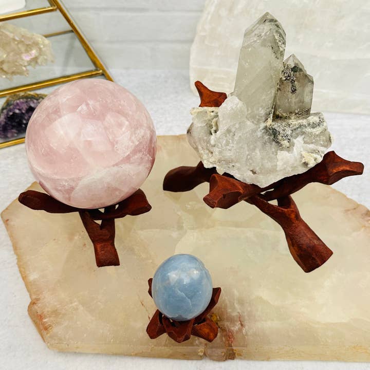 Rock Paradise - Wholesale Spiritual Stone/Crystal - Wood Cobra Crystal Stand - Cluster Holder - You Choose Size11