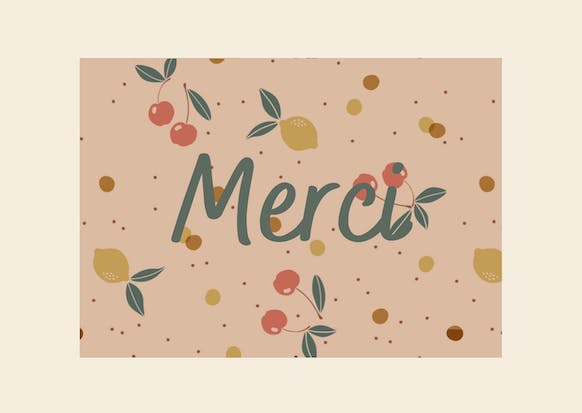 Baubels – wholesale Thank you card – Juicy Merci card - made in France0