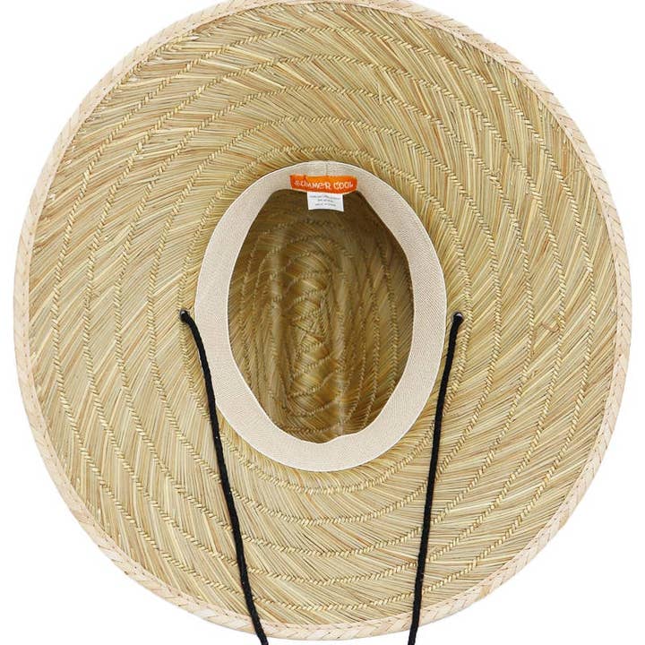 COME MOSTRATO Cappello da bagnino in paglia con banda larga con bandiera americana in vendita all'ingrosso su Faire6