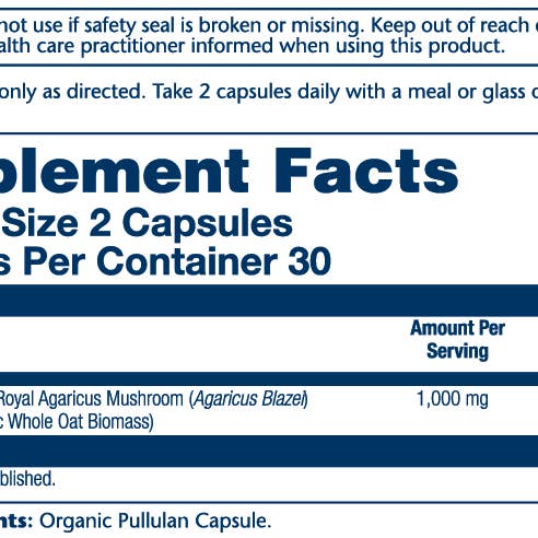 Solaray - Wholesale Oral Supplement/Vitamin - Org Grown Fermented Royal Agaricus1