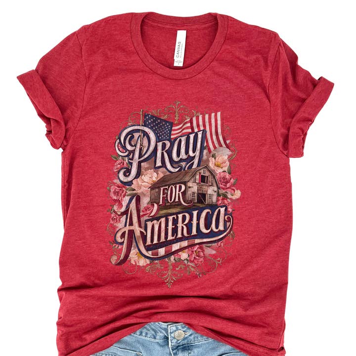 ATTA TOOD Wholesale - Wholesale T-Shirt (Graphic) - Unisex - Fourth of July patriotic farm country graphic t-shirt, Faith1