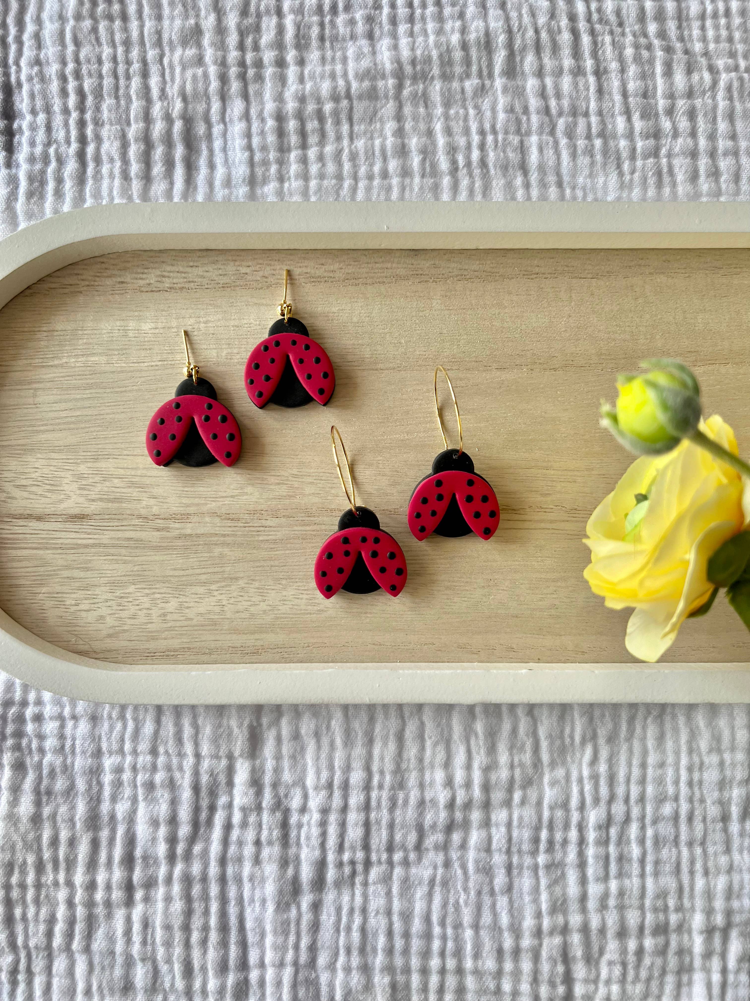 SeizeTheClayJewelry - Wholesale Dangle Earrings - Ladybug Clay Earrings2