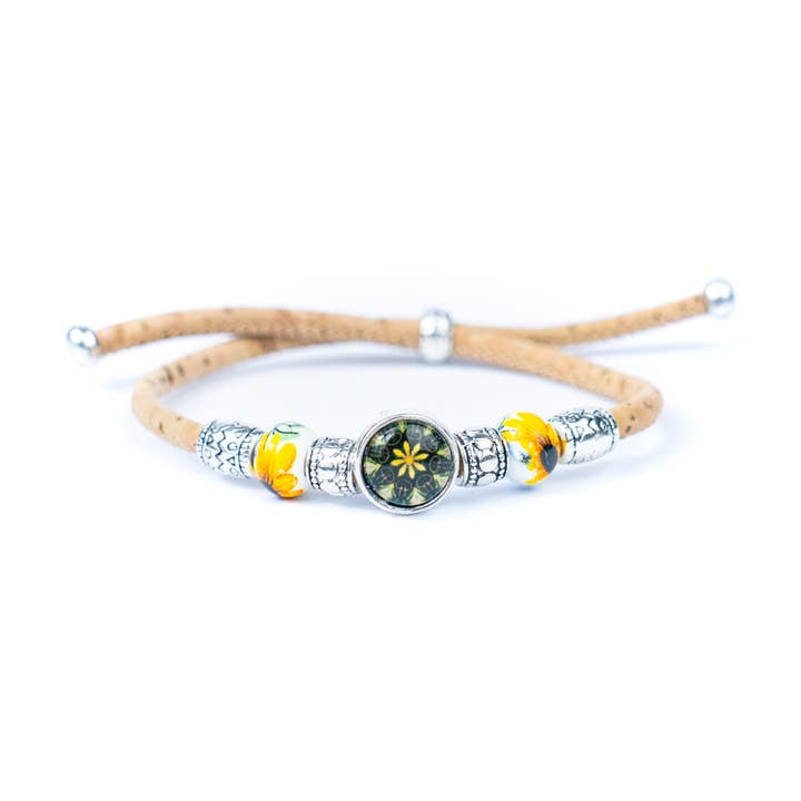 Meninas Bonitas Cork - Wholesale Charm/Dangle Bracelet - Natural cork cord and ceramic beads handmade women's fashion bracelet BR-456-MIX-57